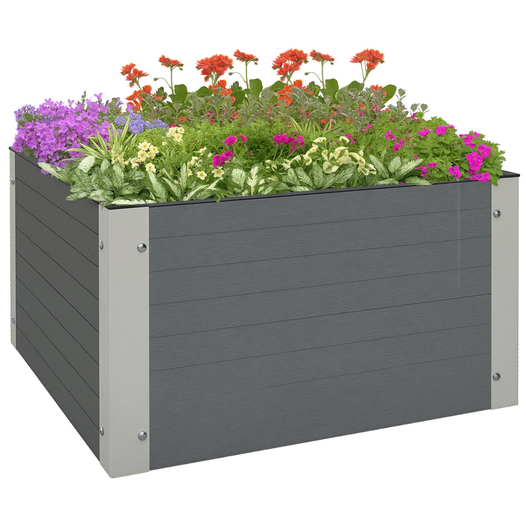 Hochbeet Gartenbeet Kr?uterbeet, wetterbest?ndig, offener Boden, 60 x 60 x 30 cm, Dunkelgrau