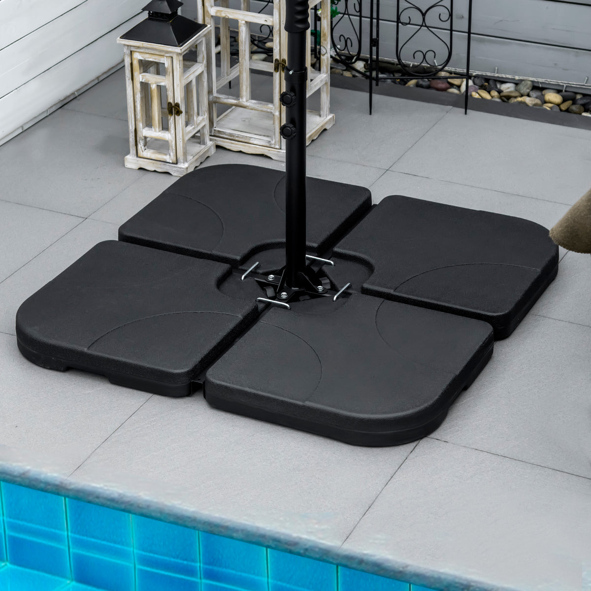 Gewichtsplatten f¨¹r Sonnenschirmst?nder, bef¨¹llbar, wetterbest?ndig, 104 cm x 104 cm x 7,5H cm, Schwarz