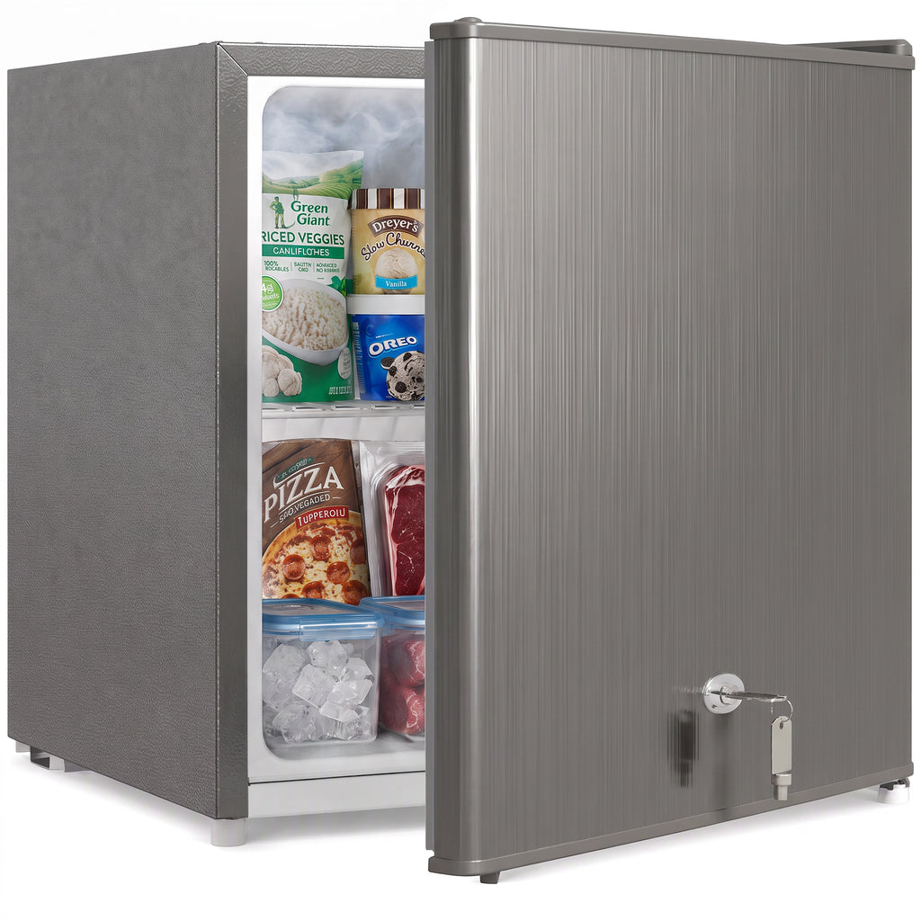Mini-Gefrierschrank 35 L Gefrierbox elektrisch freistehend 161 W Mini Gefriertruhe 47 x 44,2 x 48,8 cm Grau