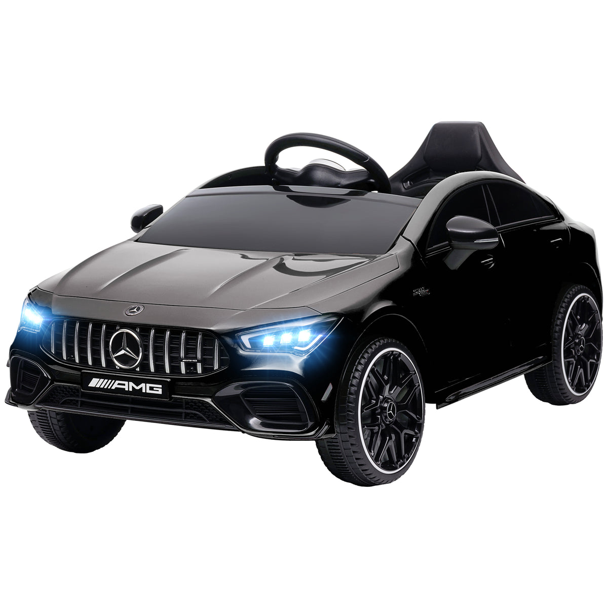Kinder-Elektroauto, fernsteuerbar, mit Transportrollen, LED-Lichter, Hupe, f¨¹r Kinder von 3-6 Jahren, Schwarz