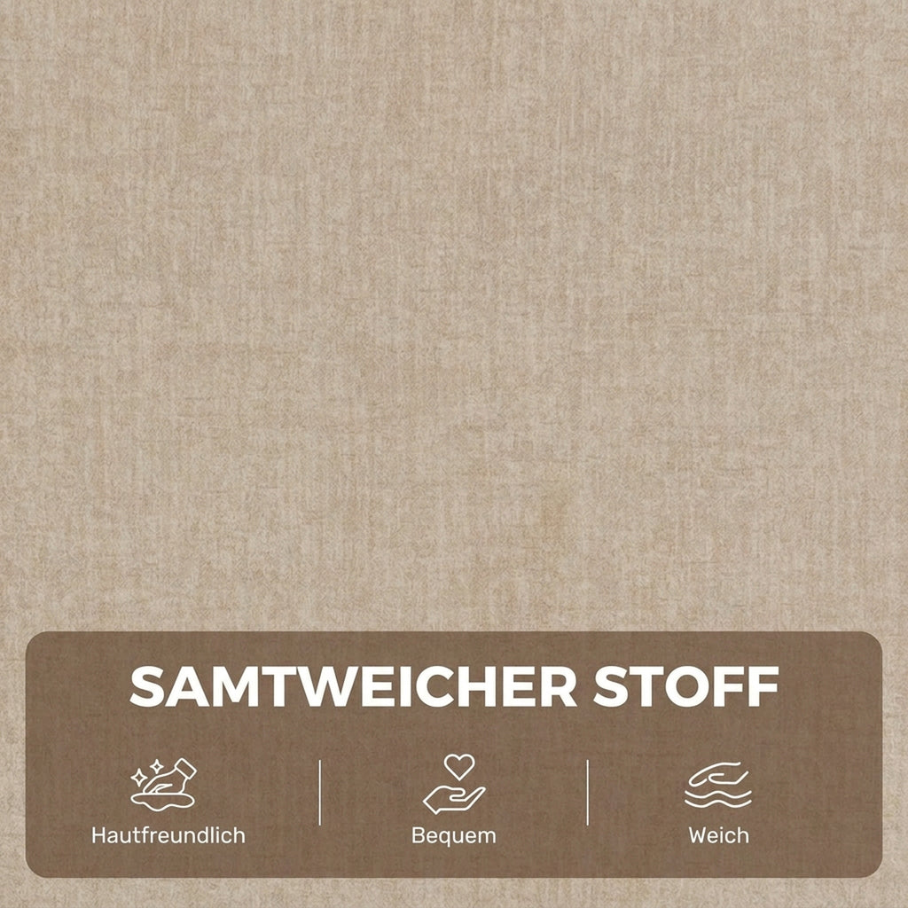 Elektrischer Aufstehsessel mit Vibrationsmassage und Wärmefunktion, Relaxsessel in Samtoptik mit Federkernpolsterung, Cremeweiß