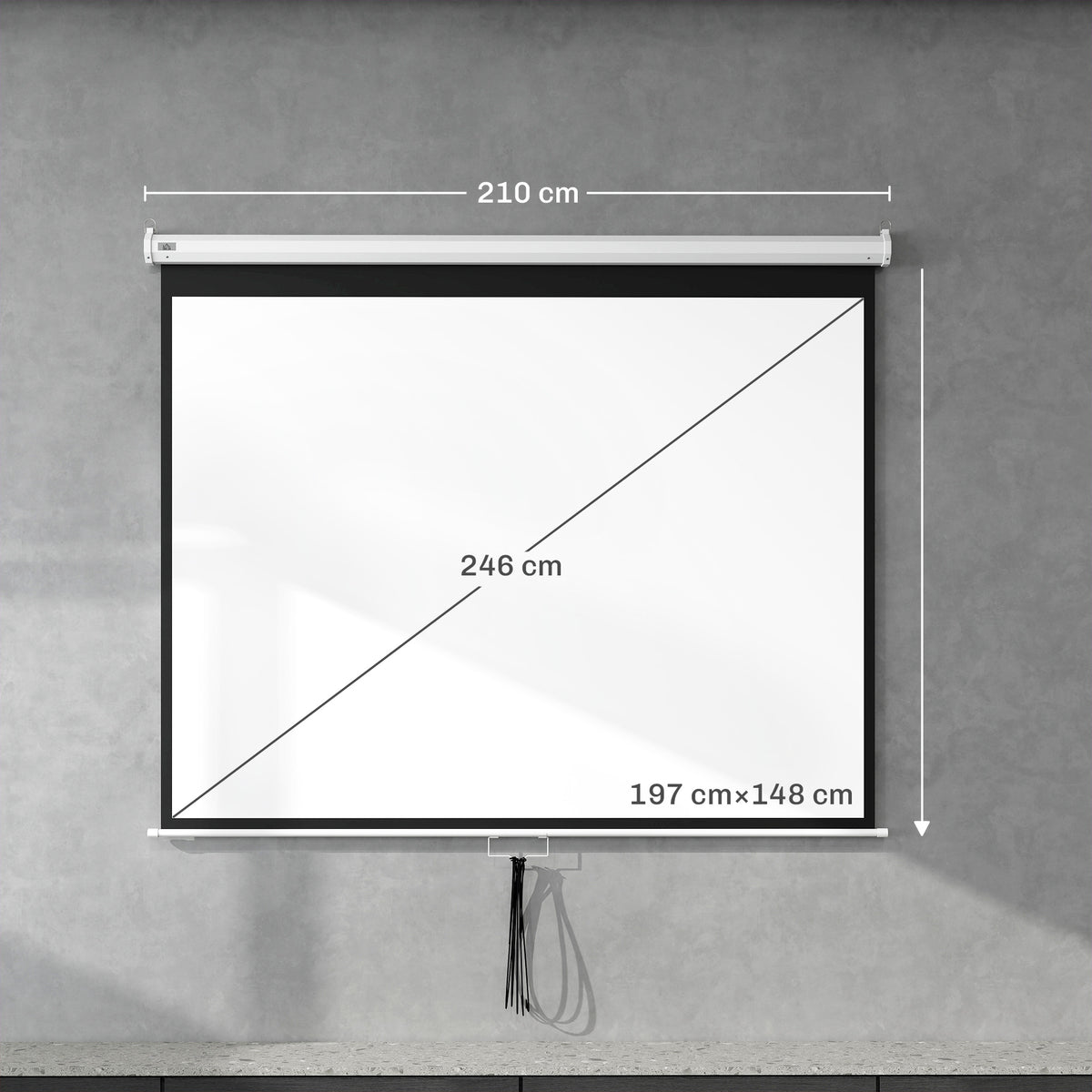 Beamer Leinwand 203 x 152 cm 100 Zoll 4:3/ 16:9 Projektionsleinwand Manuell f¨¹r Heimkino