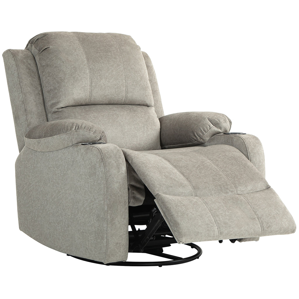 Relaxsessel mit Fu?st¨¹tze und Liegefunktion, inkl. Getr?nkehalter, bis 150 kg, Braun
