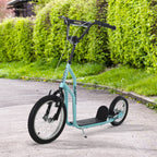 Kinderroller Scooter Tretroller mit verstellbarem Lenker, großen Rädern und Handbremse Kickscooter 16 Zoll Cityroller für Jungen und Mädchen ab 5 Jahre Metall Blau