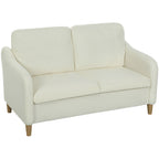Sofa 2 Sitzer kleine Couch mit Sherpa-Fleece-Optik 137 cm f¨¹r Wohnzimmer Cremewei?