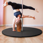 Pole-Dance-Matte, 5 cm dicke runde Kunststoff-Matte f¨¹r Pole-Dance-¨¹bungen, Gymnastik, Yoga, Schwarz