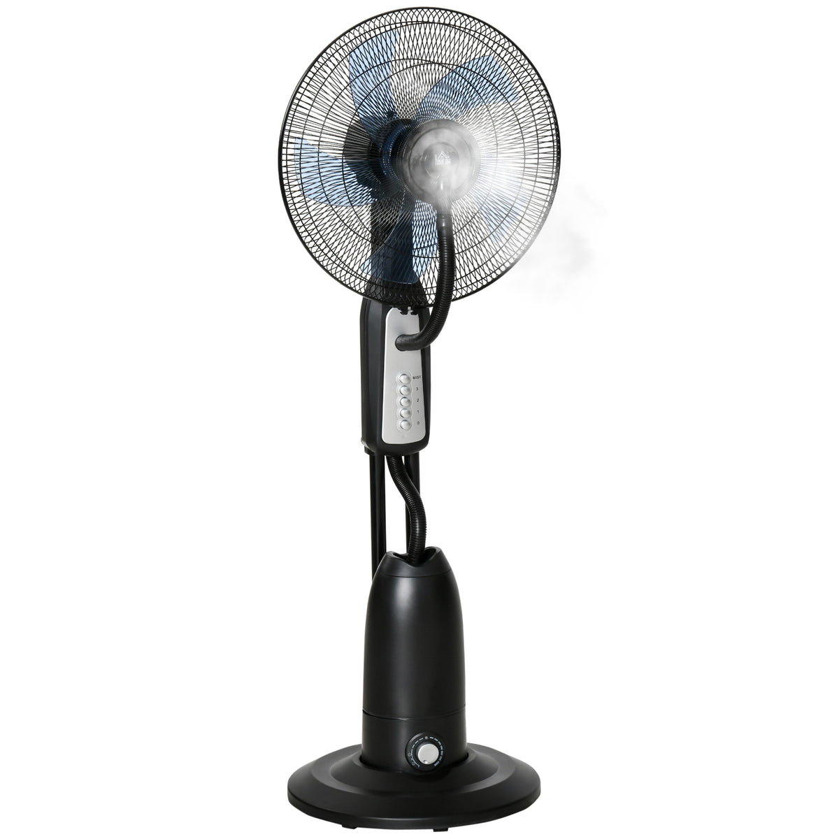 Ventilator mit Wasserkühlung, Standventilator mit Verstellbar Sprühnebel, 3 Geschwindigkeiten, 2,8 L Wassertank, 70° oszillierend, 90 W Wasserventilator mit Rollen, 120 cm