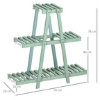 Pflanzenregal mit 3 Ebenen, f¨¹r 6 Blument?pfen, wetterbest?ndig, 76 cm x 26 cm x 76 cm, Hellgr¨¹n