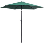  Knickschirm Sonnenschirm Gartenschirm Marktschirm mit Handkurbel Alu 180/㎡ Polyester Dunkelgrün ∅2,6 x 2,35 m