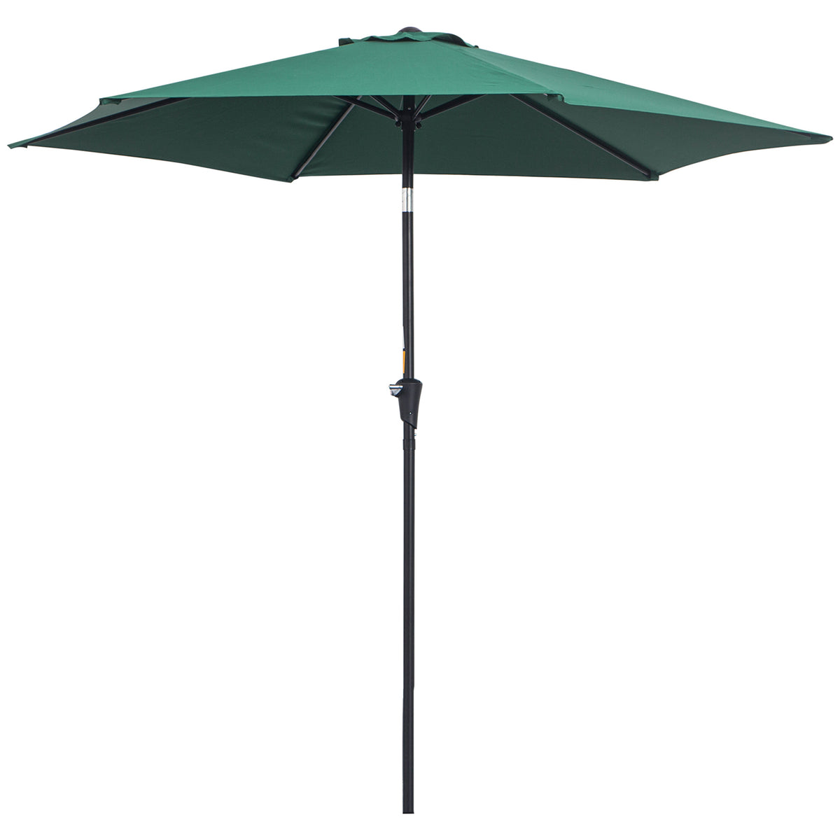  Knickschirm Sonnenschirm Gartenschirm Marktschirm mit Handkurbel Alu 180/㎡ Polyester Dunkelgrün ∅2,6 x 2,35 m