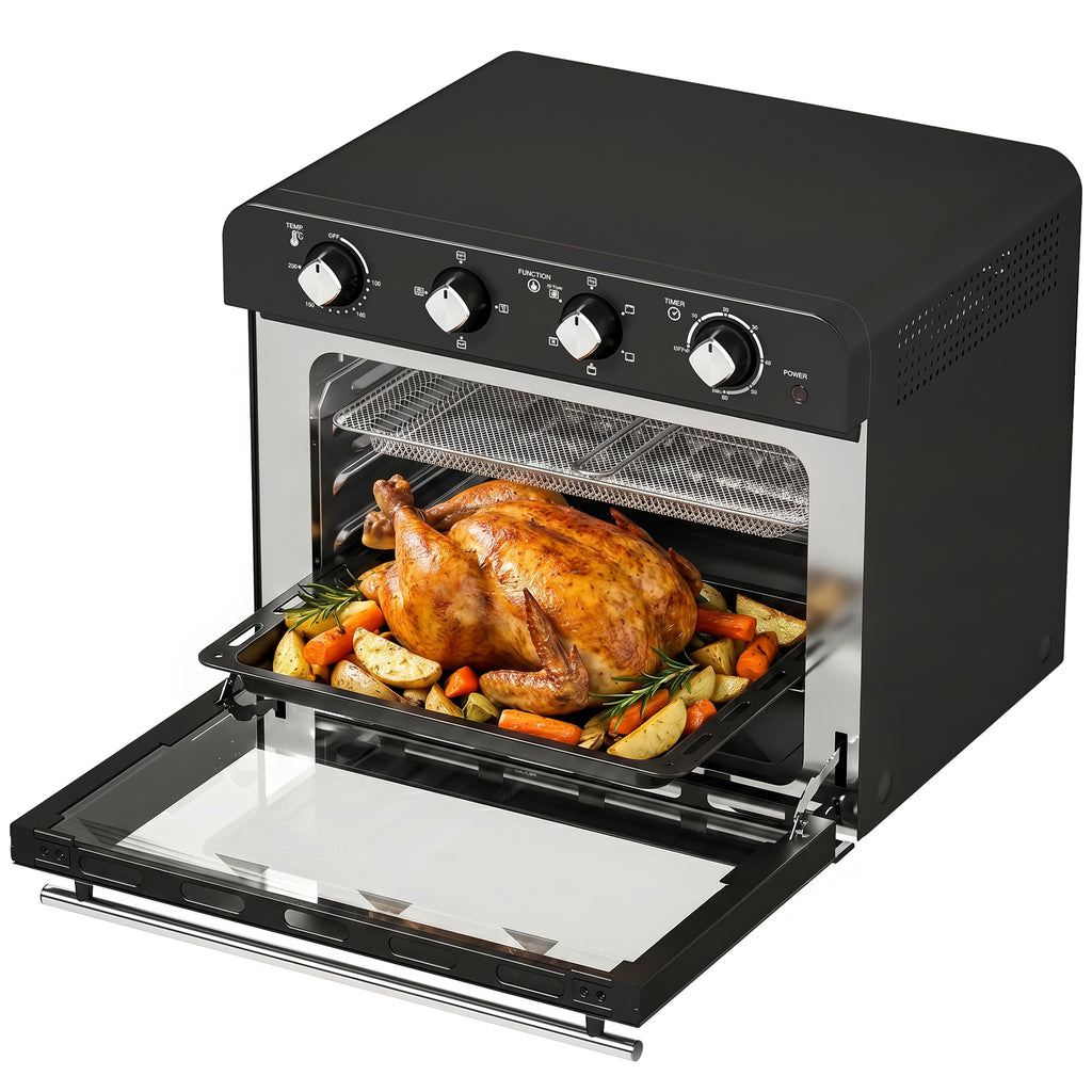 Heißluftfritteuse 36 Liter Mini Backofen mit Umluft, Backblech, Rost