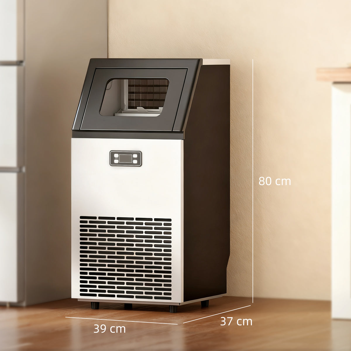 Kommerzielle Eiswürfelmaschine 45 kg/24H Eismaschine mit 11 kg Speicher, LCD-Anzeige für Restaurant