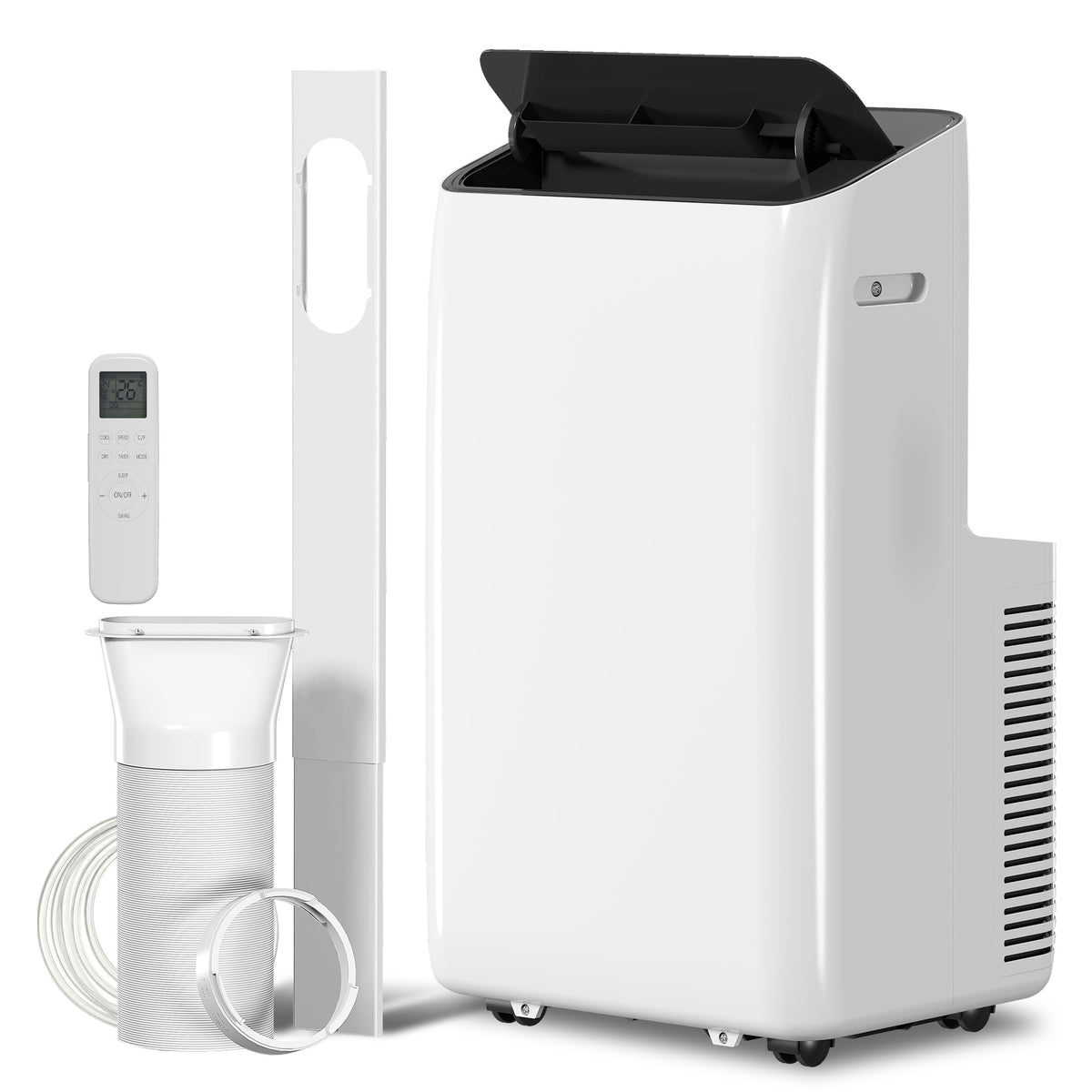 Mobiles Klimagerät 12.000 BTU mit Inverter-Technologie, Klimaanlage mit 60° Schwenkfunktion, 24H-Timer, Fernbedienung