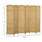 6-teiliger Raumtrenner, Faltbarer Sichtschutz, Sichtschutzwand f¨¹r Wohnzimmer, Schlafzimmer, Homeoffice, Natur