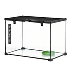 Glass Reptile Terrarium Insect Breeding Tank Vivarium Habitats with Thermometer for Lizards, Horned Frogs, Snakes, Spiders - Large 50 x 30 x 35cm