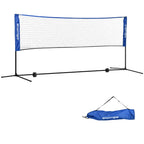 Badmintonnetz Set Faltbares Volleyballnetz 103/120/155H cm Blau