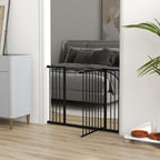 Hunde-Absperrgitter, erweiterbar, Klemmmontage, Stahl, 76-107 x 76 cm, Schwarz
