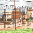 Gartenzaun Gitterzaun Zaun, Vintage-Design, wetterbeständig, 3,52 x 1,1m, Schwarz
