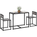 3-teiliges Bartisch-Set Hochtisch-Set 3-teilig, 2 Stühle, 1 Tisch, 90 cm x 47 cm x 76 cm, Grau