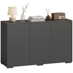 Sideboard Kommode Anrichte, 2 Schubladen, Push-Click, 117 cm x 36 cm x 74 cm, Schwarz