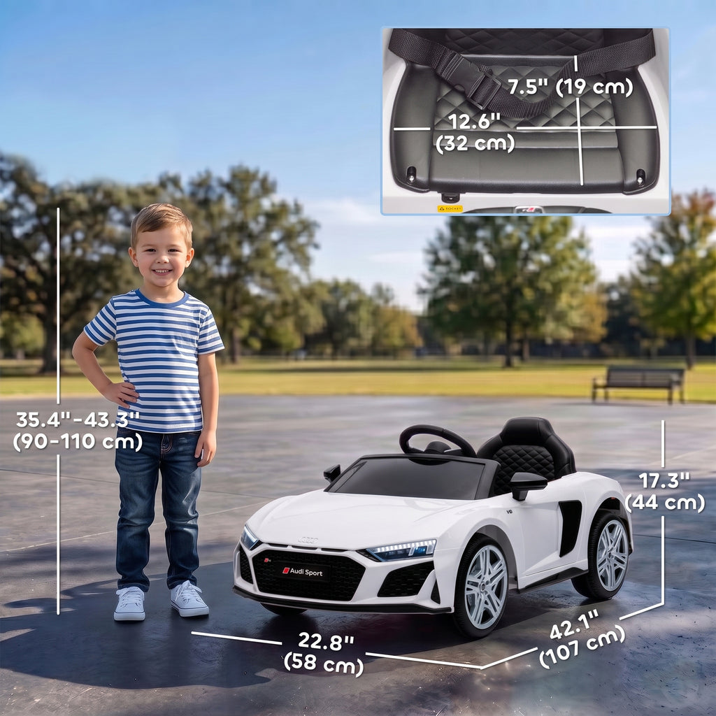 Kinder Elektroauto Audi R8 12V Kinderauto Fernbedienung Weiß