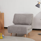 2-in-1 Schlafsessel G?stebett, verstellbare Kopfst¨¹tze Cord-Optik 82 cm x 87 cm x 89 cm Grau