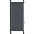 Freistehende Markise, verstellbare L?nge, Montage ohne Bohren, Aluminiumrahmen, 1,2 x 2,2-3,1 m, Dunkelgrau