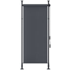 Freistehende Markise, verstellbare L?nge, Montage ohne Bohren, Aluminiumrahmen, 1,2 x 2,2-3,1 m, Dunkelgrau