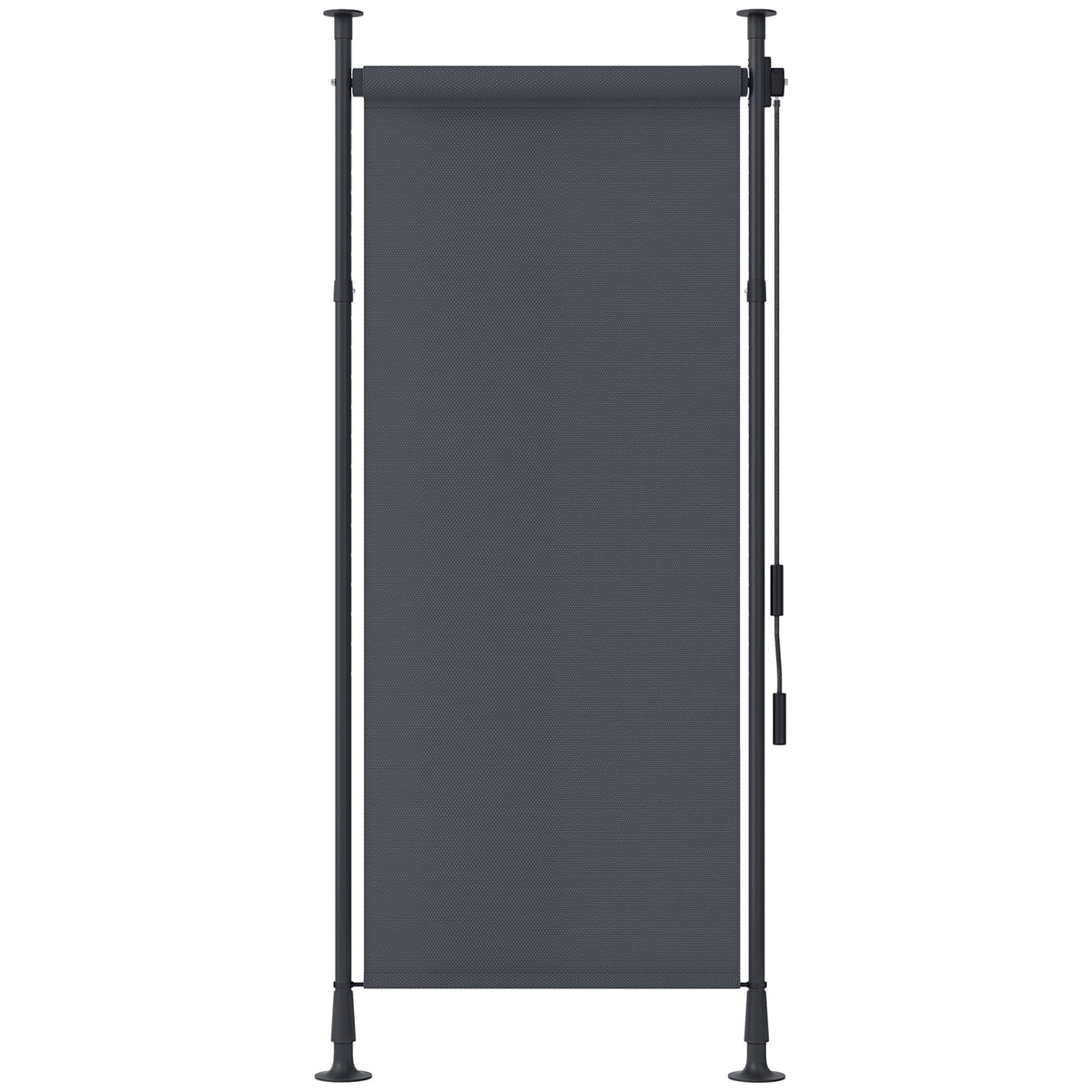 Freistehende Markise, verstellbare L?nge, Montage ohne Bohren, Aluminiumrahmen, 1,2 x 2,2-3,1 m, Dunkelgrau