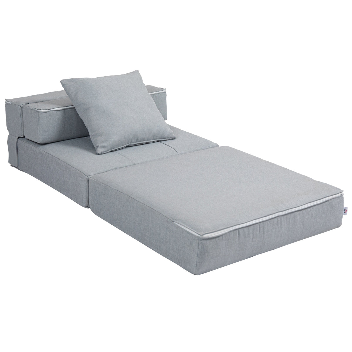 Relaxsessel Liegesessel Sessel mit Bettfunktion, inkl. 1 Kissen, 70 cm x 70 cm x 61 cm, Hellgrau
