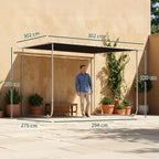 3 x 3(m) Mobile Pergola Kit, Portable Garden Gazebo with Wheels, Sandbags, Steel Frame, UV-Resistant