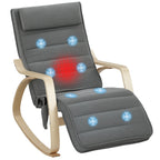Schaukelstuhl mit Massage-Funktion, Lendenheizung, 3 Modi, Stoffbezug, Grau