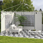 Gazebo Side Panels, 2 Pack Sides Replacement, for 3x3(m) or 3x6m Pop Up Gazebo, with Windows and Doors, White