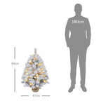 3ft Snowy Tabletop Christmas Tree, with LED Lights