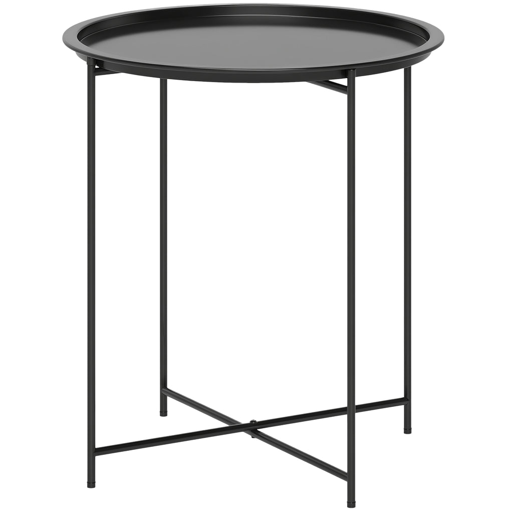 Steel Removable Tray Top Garden Table - Black