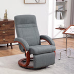 135¡ã Manual Reclining Swivel Chair, with Footrest - Grey
