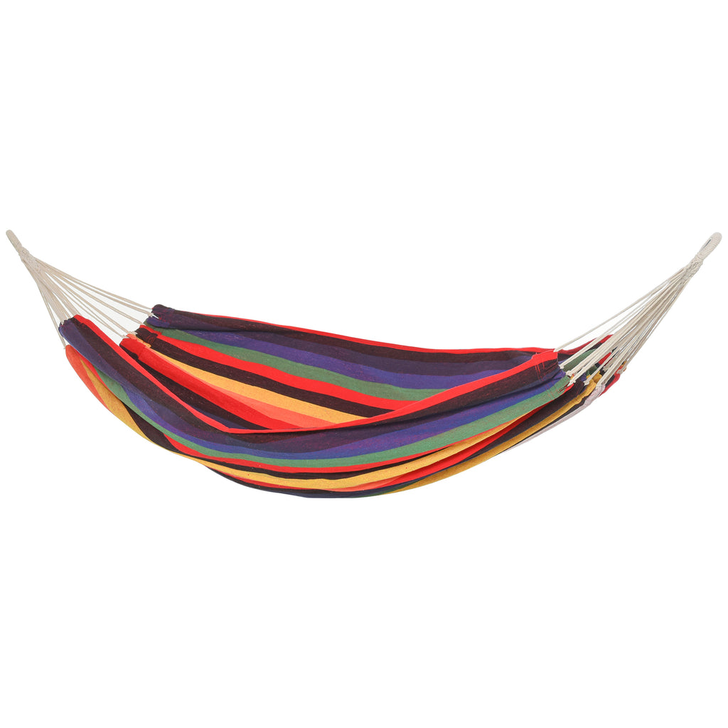  Hängematte Outdoor Baumwolle mit Tragetasche Belastbarkeit bis 120 kg modern 290 x 150 cm Mehrfarbig