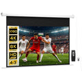 Beamer Leinwand 293 x 193 cm 120 Zoll 16:9 HD 4K Projektionsleinwand Elektrisch mit Fernbedienung, Weiß