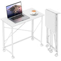 80 cm Folding Desk on Wheels - White