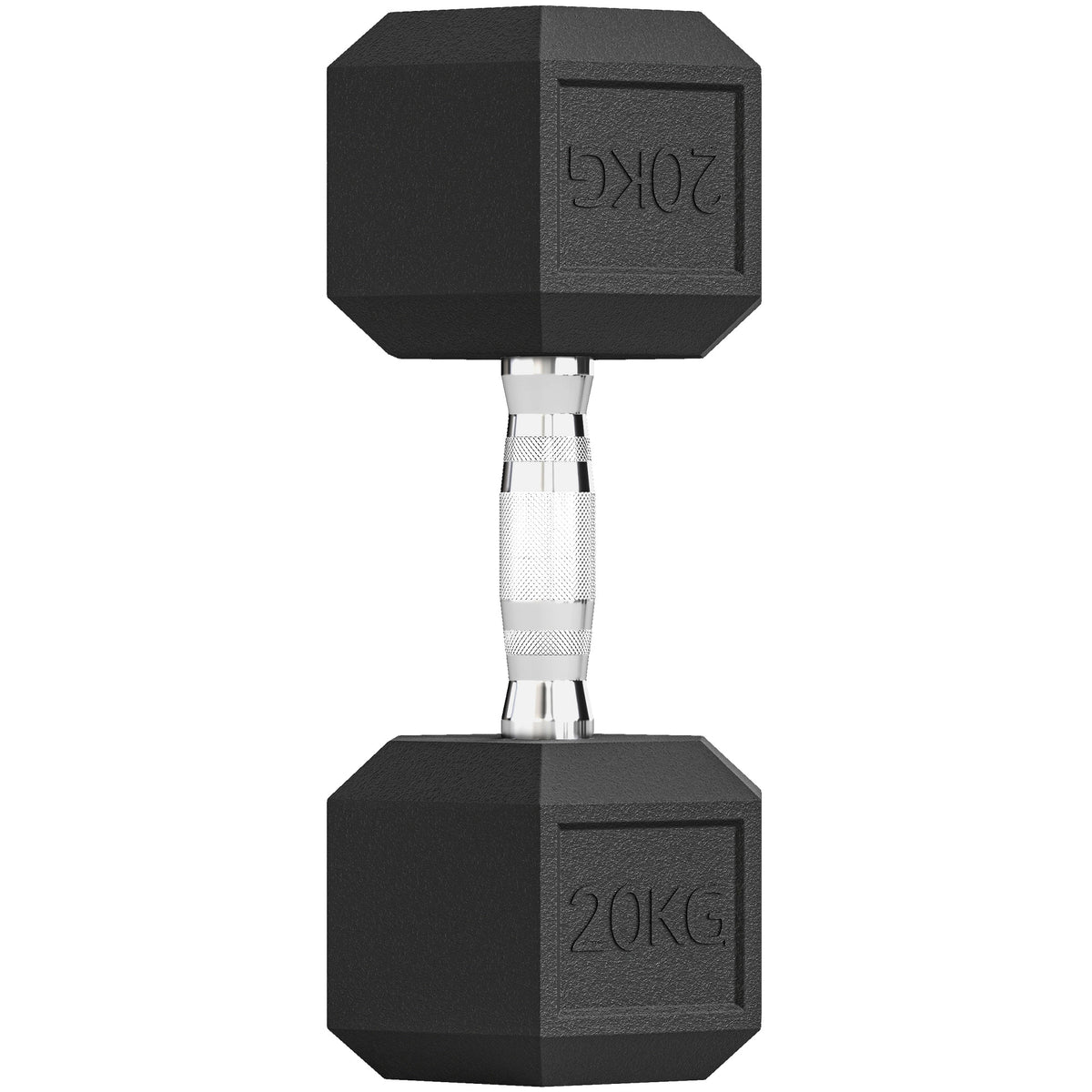 20KG Single Rubber Hex Dumbbell Portable Hand Weights Dumbbell Home Gym