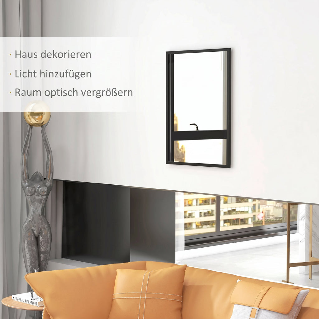 Wandspiegel Dekorativer Hängespiegel 60 x 80 cm Schwarz