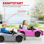 12V Kinder-Elektroauto, Kinderfahrzeug mit LED-Lichtern, Musik, Hupe, für Kinder von 3-5 Jahren, Grau