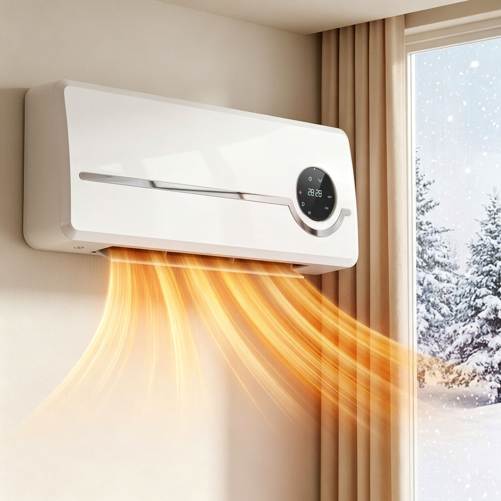 Heizlüfter zur Wandmontage 2000W Keramik-Wandheizung mit Ventilator, Fernbedienung, 2 Heizmodi, LED-Display