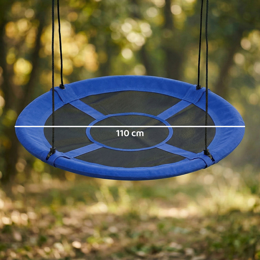 Nestschaukel, wetterfest, bis 100 kg, längenverstellbare Seile, Φ110 cm, Blau