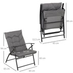 Campingstuhl, Klappstuhl, Sitz- und Rückenkissen, verstellbar, Grau