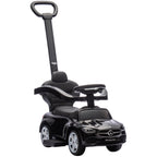 2 in 1 Baby Ride on Push Car Mercedes-Benz C-Class Licensed Walker Foot to Floor Push-Along with Removable Handle, Black