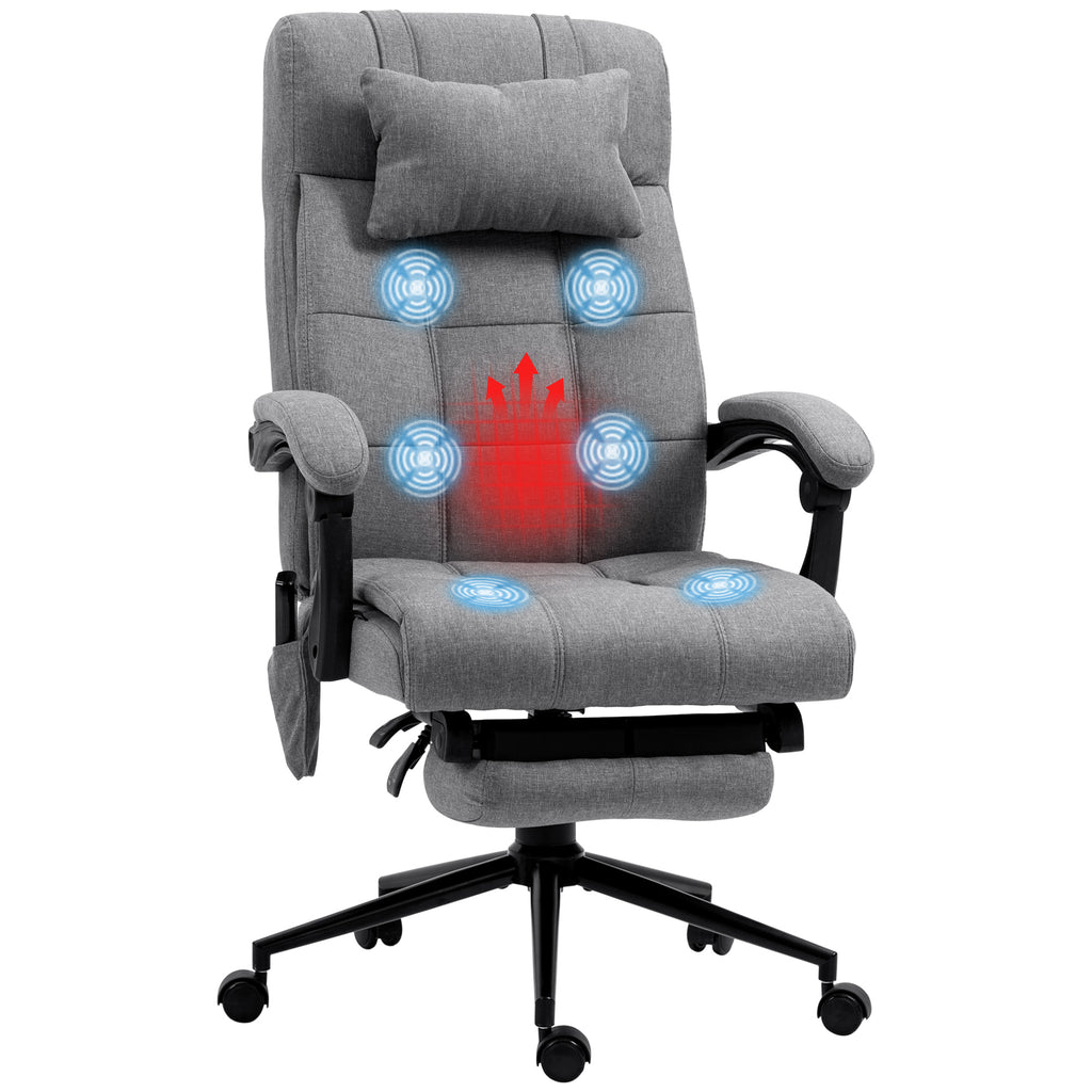 B¨¹rostuhl mit Massagefunktion, ergonomisch, 66x76x116-124cm, Grau