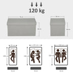 Aufbewahrungshocker, Polsterbank mit Stauraum und Deckel f¨¹r Wohnzimmer, Schlafzimmer, Flur, Hellgrau