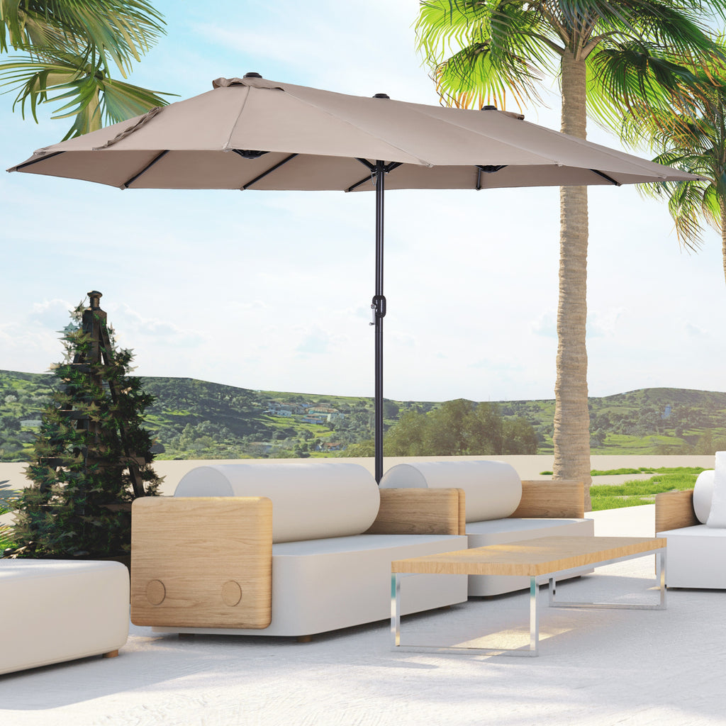4.6m Double Garden Parasol - Tan