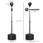 Adjustable Speed Bag, Boxing Bag, with Stand, Reflex Bar, Punching Pad, Black